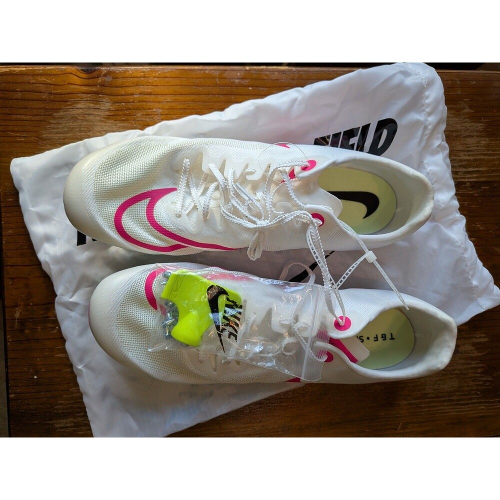 Nike Men's 14 Ja Fly 4 Track & Field Sprinting Spikes White Pink DR2741-100 New